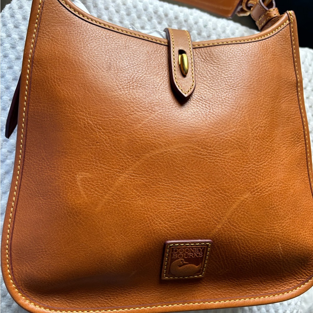 Dooney & Bourke Natural Messenger Florentine Leather Shoulder Bag